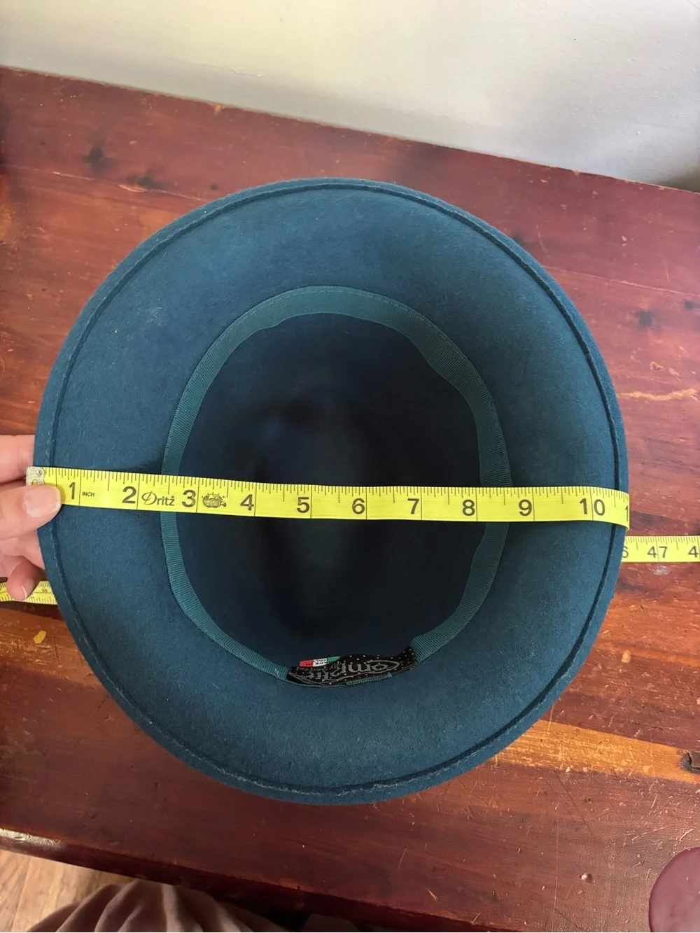 Dark Teal 100% Wool Felt Vintage Cloche Hat with Bow Feminine Classic